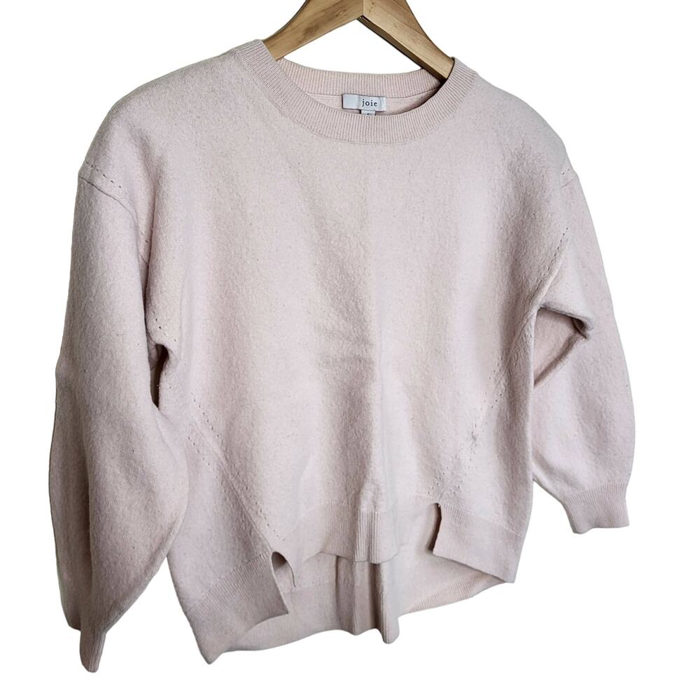 Joie Wool Split Hem Pullover Pink Small - image 7
